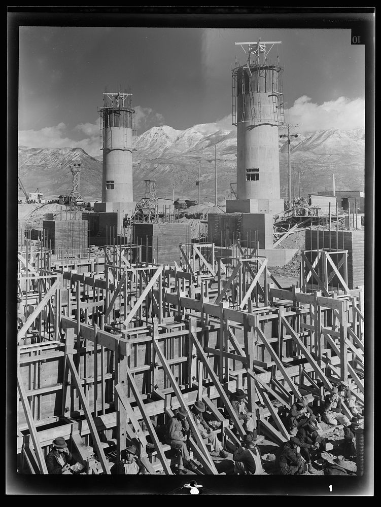[Untitled photo, possibly related to: Columbia Steel Company at Geneva, Utah. Steel mill under construction]. Sourced from…