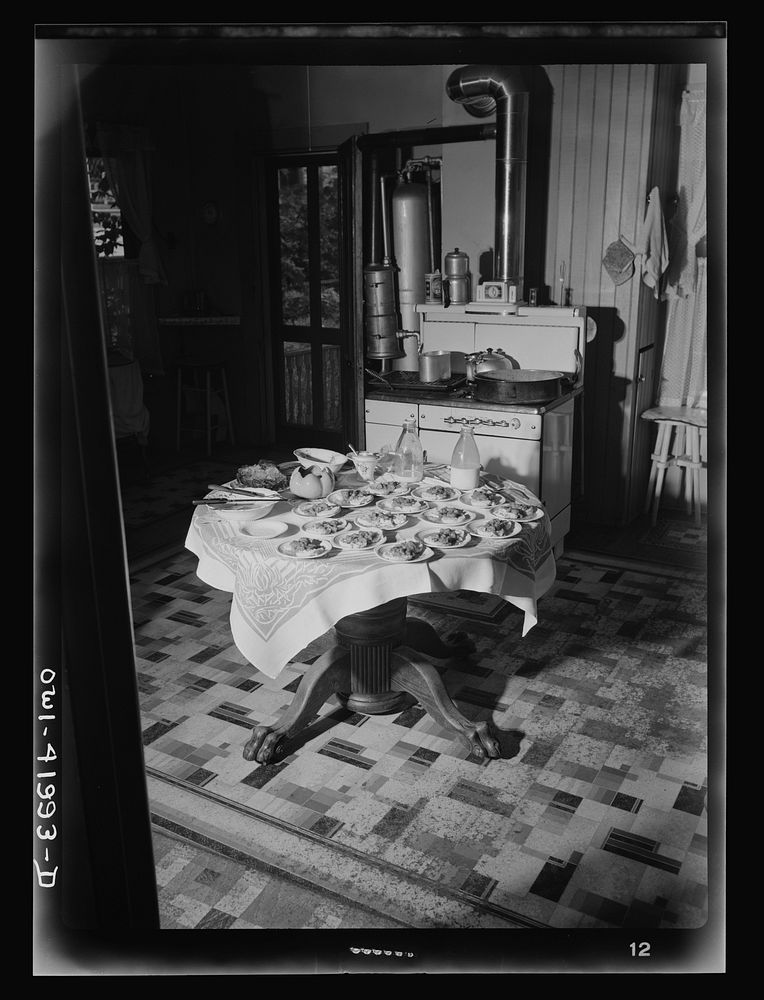 Southington, Connecticut. Preparations for Ralph Hurlbut's family dinner. Sourced from the Library of Congress.
