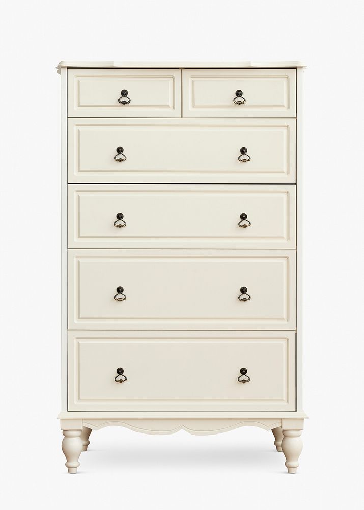 Classic chest of drawers in off white