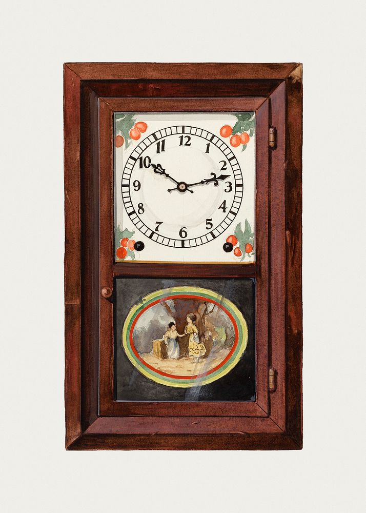 Vintage clock psd illustration, remixed from the artwork by Dana Bartlett