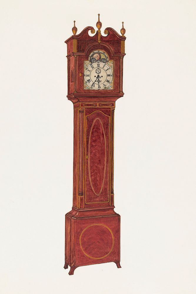 Clock, Tall (ca. 1935&ndash;1942) by Virginia Richards. Original from The National Gallery of Art. Digitally enhanced by…