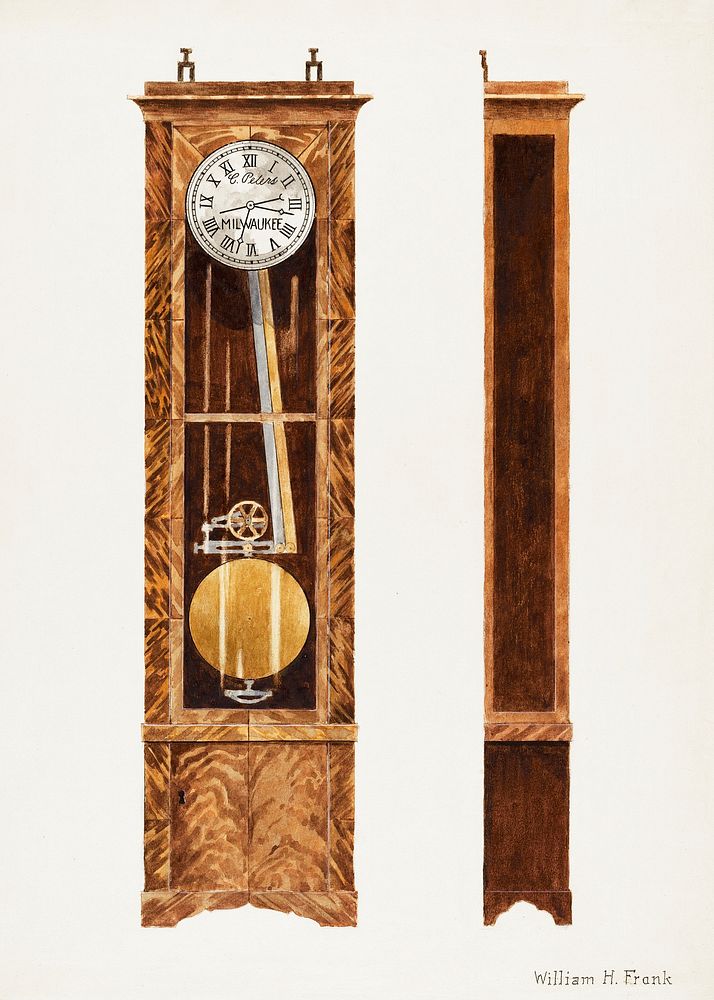 Clock (Chronometer) (1941) by William Frank. Original from The National Gallery of Art. Digitally enhanced by rawpixel.