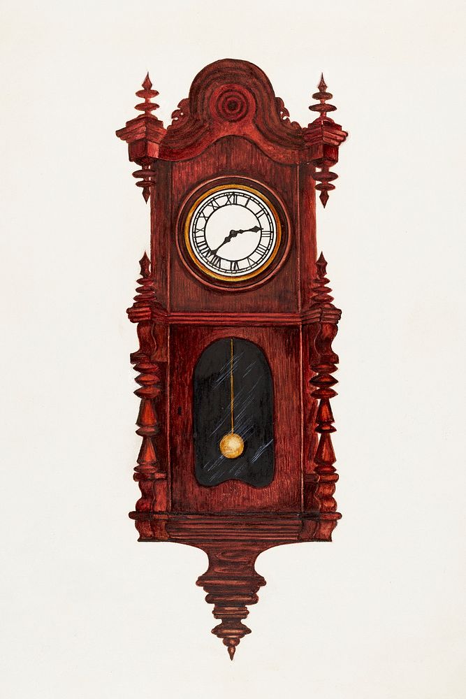 Clock (ca.1936) by Florence Stevenson.Original from The National Gallery of Art. Digitally enhanced by rawpixel.