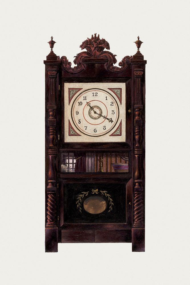 Vintage clock psd illustration, remixed from the artwork by Ralph Morton