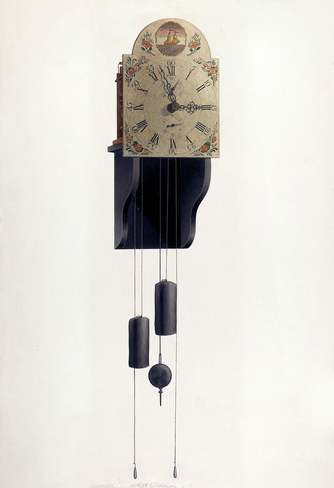 Clock (1935&ndash;1942) by Frank Wenger. Original from The National Gallery of Art. Digitally enhanced by rawpixel.