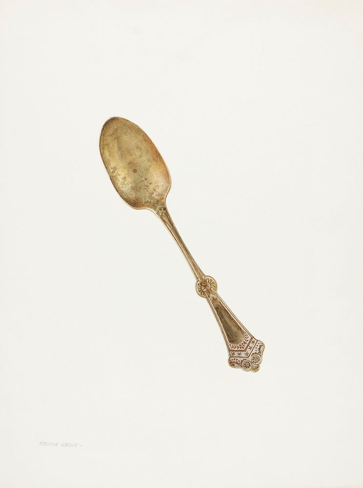 Dessert Spoon (ca. 1940) by Frank M. Keane. Original from The National Gallery of Art. Digitally enhanced by rawpixel.