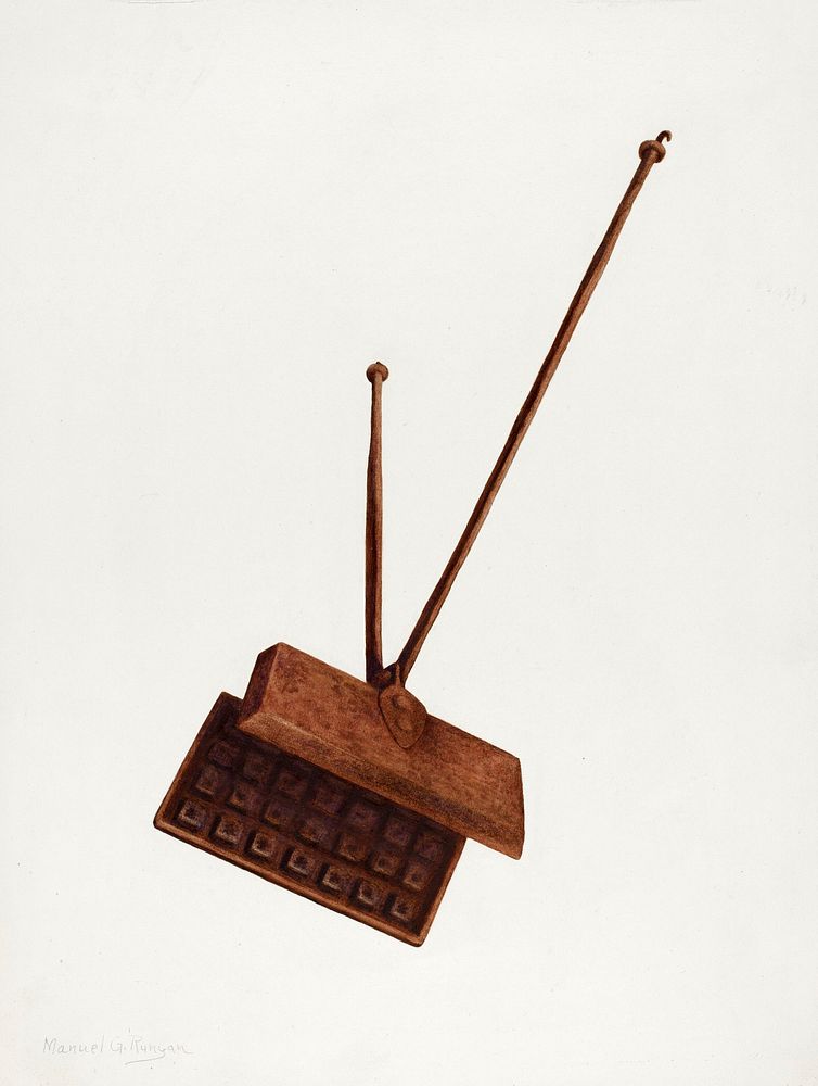 Fireplace Waffle Iron (ca. 1939) by Manuel G. Runyan. Original from The National Gallery of Art. Digitally enhanced by…