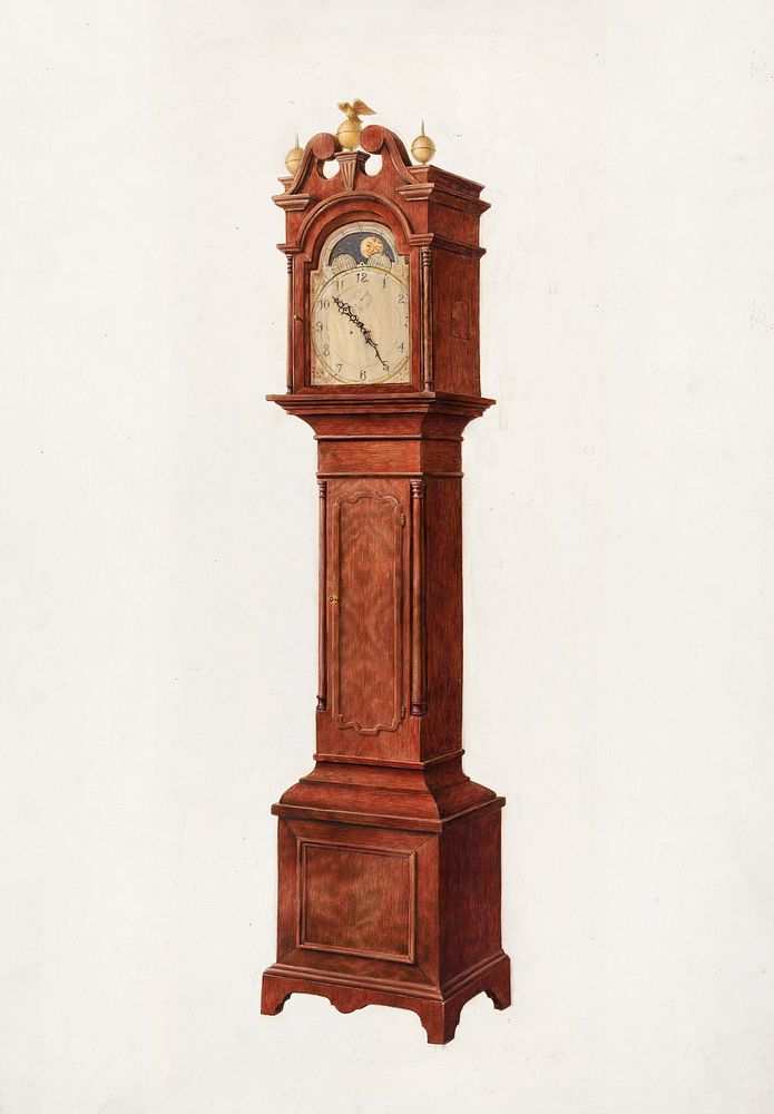Grandfather's Clock (c. 1942) byRalph Morton. Original from The National Gallery of Art. Digitally enhanced by rawpixel.