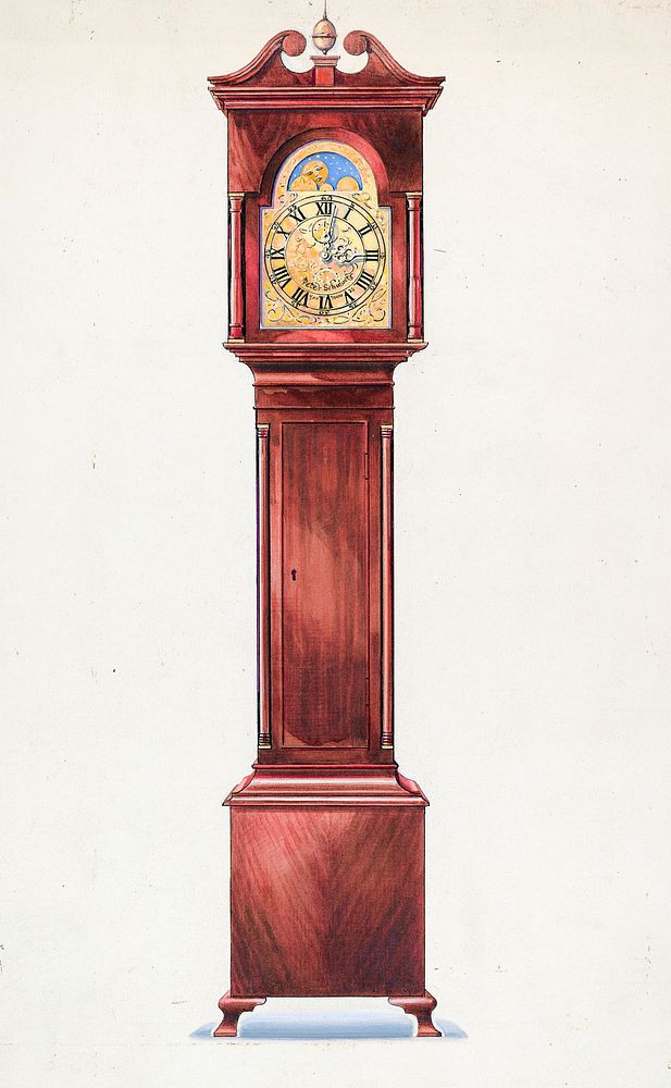Grandfather Clock, 1936 byAlfred Koehn. Original from The National Galley of Art. Digitally enhanced by rawpixel.  