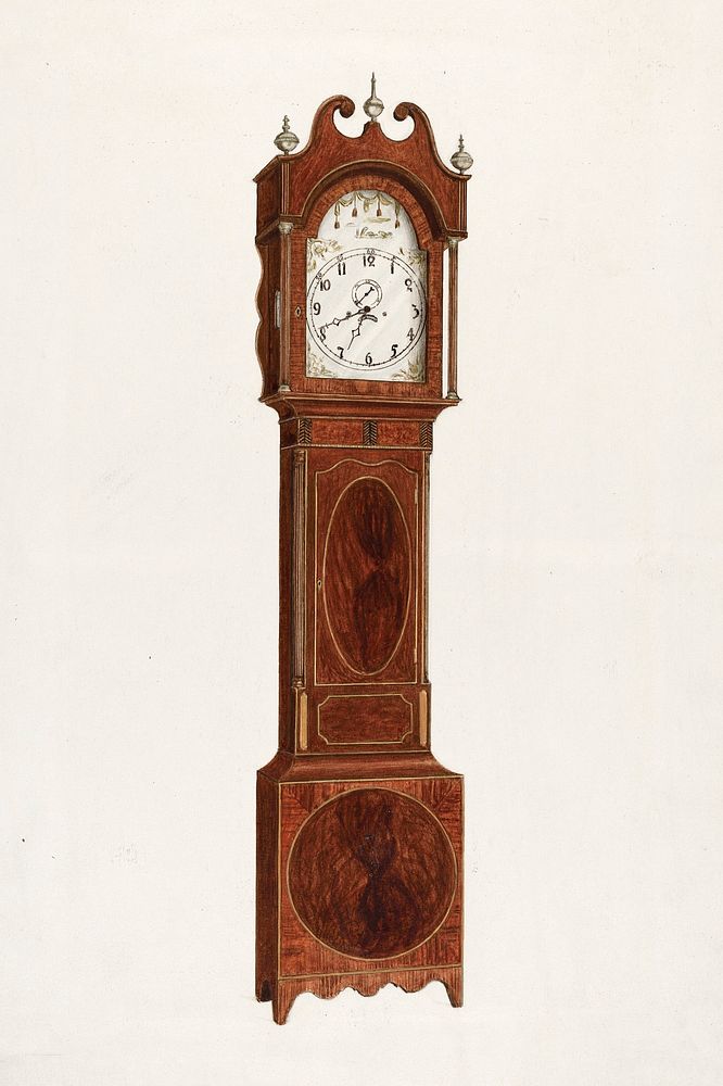 Grandfather Clock (c. 1937) by Nicholas Gorid. Original from The National Gallery of Art. Digitally enhanced by rawpixel.