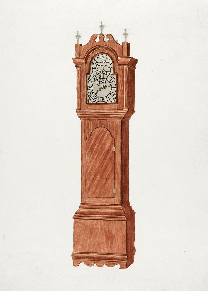 Grandfather Clock (c. 1935) by Walter W. Jennings. Original from The National Galley of Art. Digitally enhanced by rawpixel.