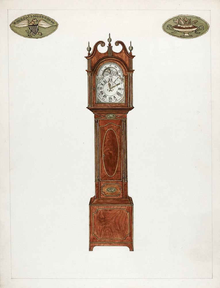 Grandfather Clock (c. 1935) by Nicholas Gorid. Original from The National Galley of Art. Digitally enhanced by rawpixel.
