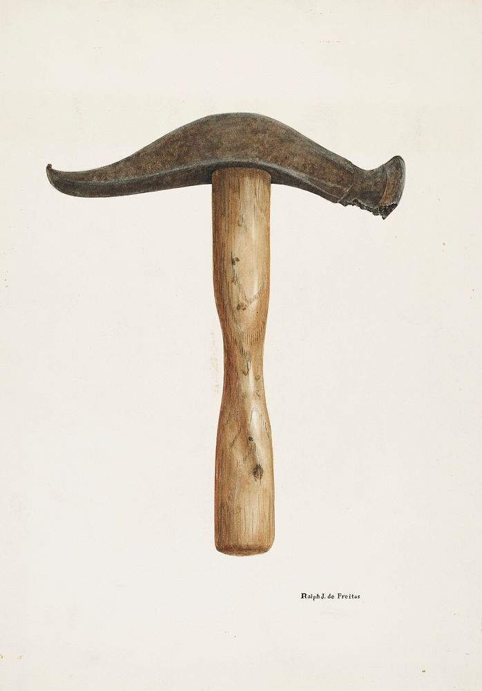 Hammer (ca. 1939) by R.J. De Freitas. Original from The National Gallery of Art. Digitally enhanced by rawpixel.