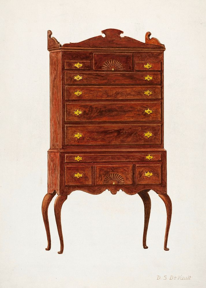 Highboy (c. 1941) by David S. De Vault. Original from The National Gallery of Art. Digitally enhanced by rawpixel.