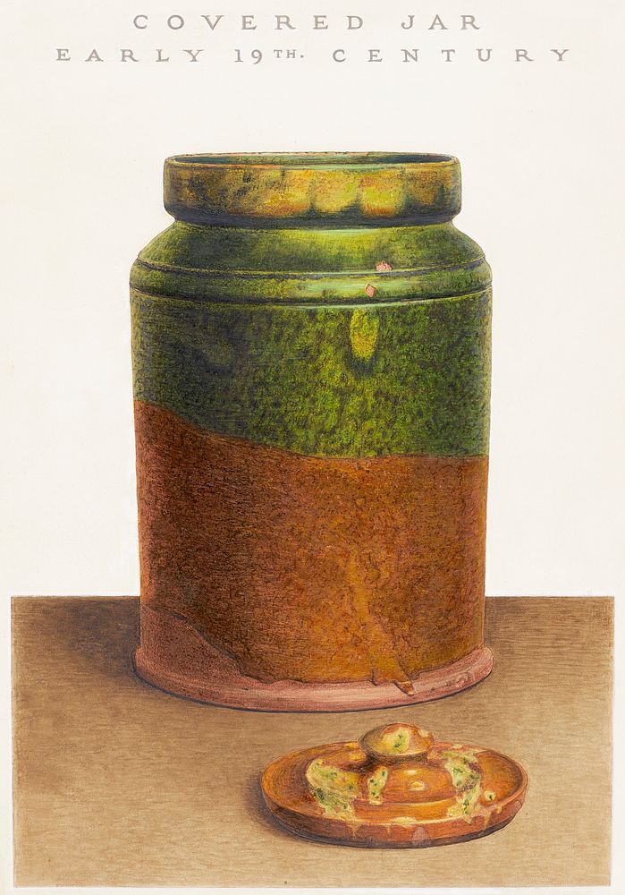 Jar with Cover (ca. 1938) by Guido Metelli. Original from The National Gallery of Art. Digitally enhanced by rawpixel.