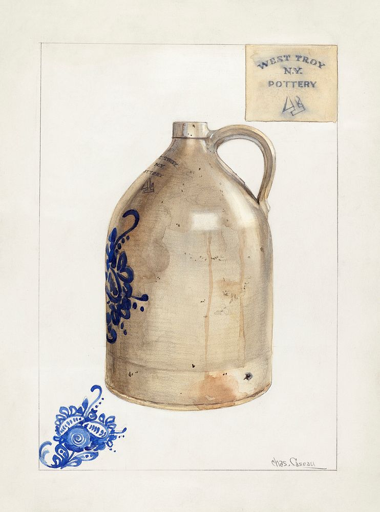 Jug (1935&ndash;1942) by Charles Caseau. Original from The National Gallery of Art. Digitally enhanced by rawpixel.