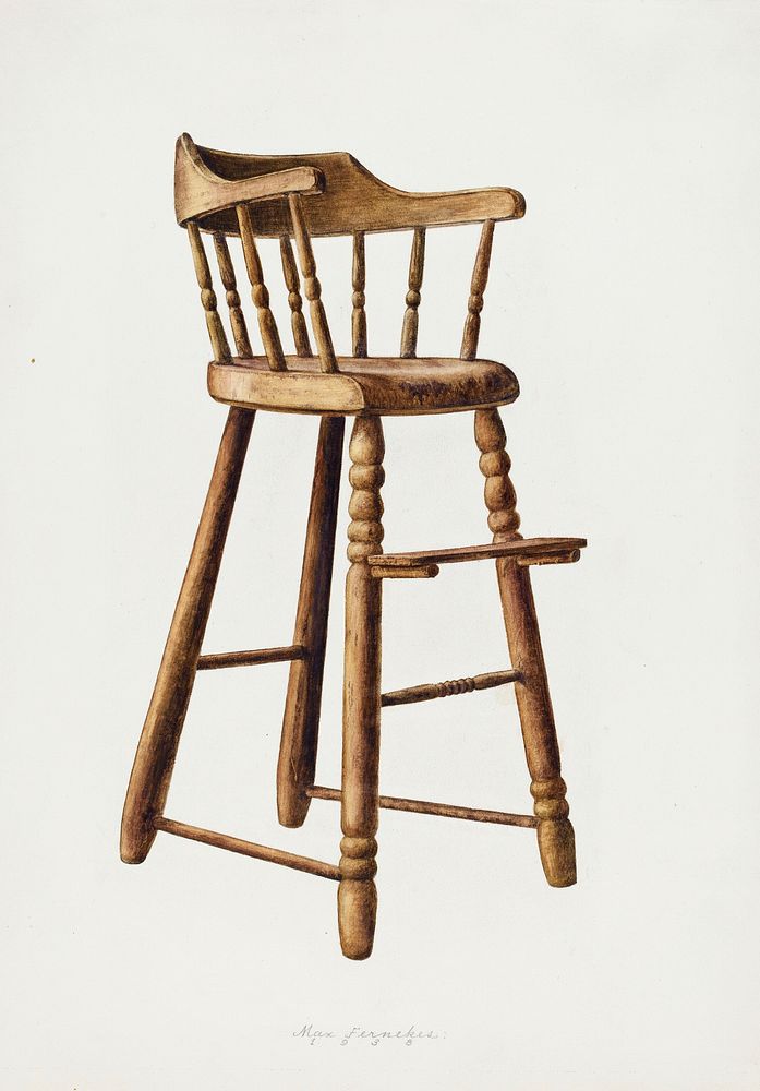 Baby High Chair (1938) by Max Ferneke. Original from The National Gallery of Art. Digitally enhanced by rawpixel.