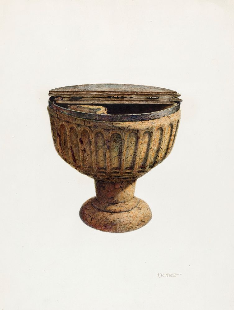 Baptismal Font (ca. 1940) by Gerald Transpota and Raymond E. Noble. Original from The National Galley of Art. Digitally…
