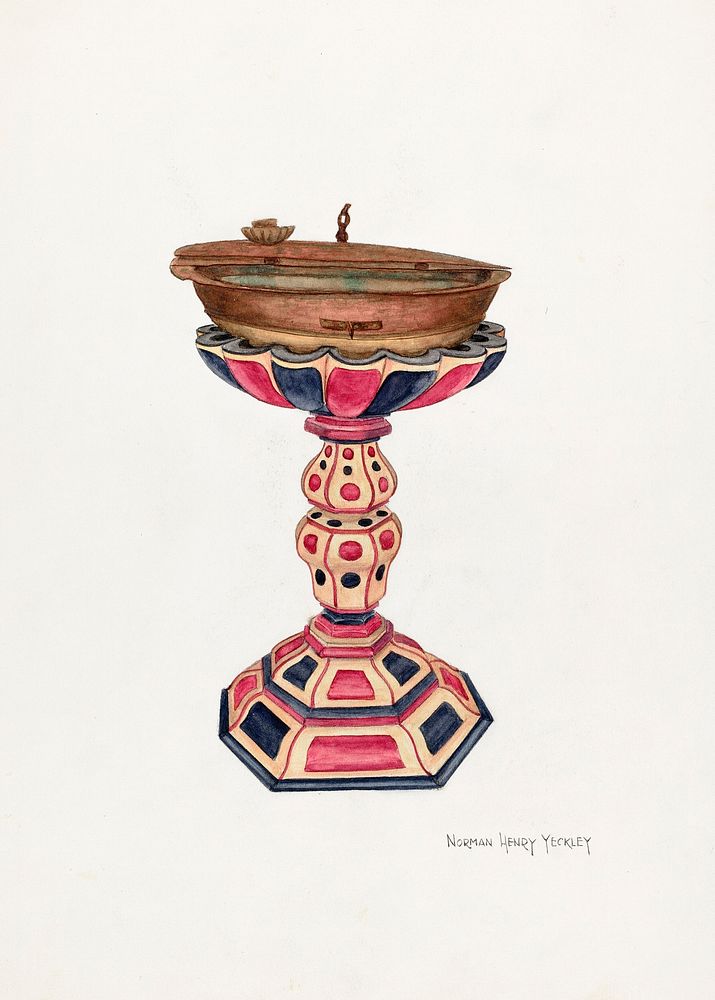 Baptismal Font and Stand (1935&ndash;1942) by N.H. Yeckley. Original from The National Galley of Art. Digitally enhanced by…