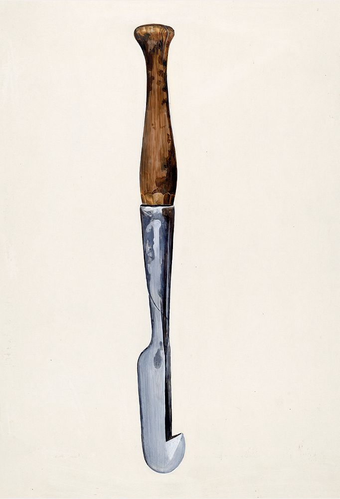 Bark Peeler (ca.1937) by Chester Kluf. Original from The National Gallery of Art. Digitally enhanced by rawpixel.