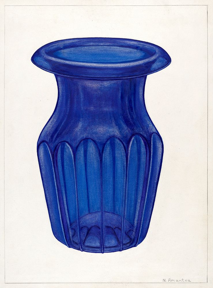 Blue Glass (1935&ndash;1942) by Nicholas Amantea. Original from The National Galley of Art. Digitally enhanced by rawpixel.