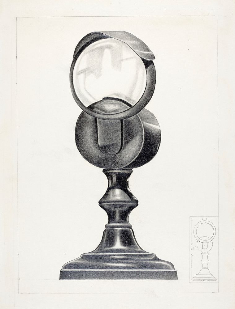Bull's Eye Lamp (ca. 1939) by Charlotte Winter. Original from The National Gallery of Art. Digitally enhanced by rawpixel.