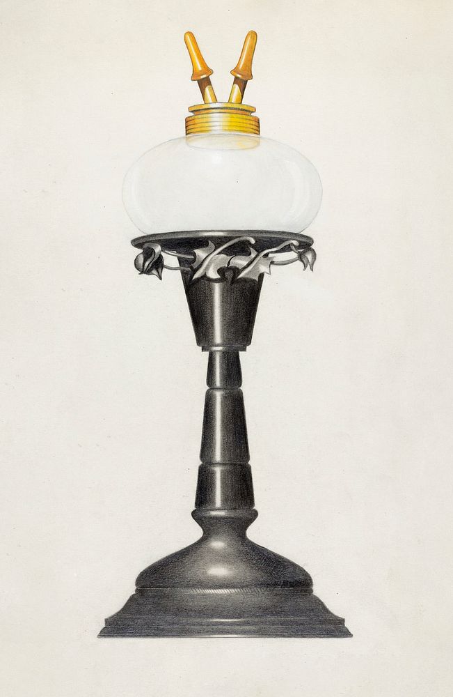 Camphene Lamp (1935&ndash;1942) by Eugene Barrell. Original from The National Galley of Art. Digitally enhanced by rawpixel.