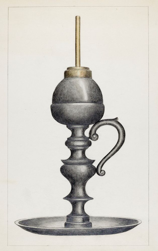 Camphene Lamp (ca. 1936) by Herman Bader. Original from The National Gallery of Art. Digitally enhanced by rawpixel.