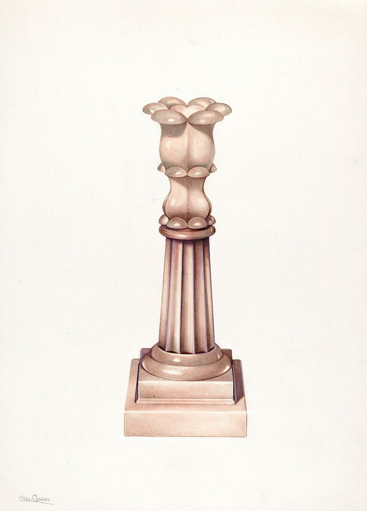 Candlestick (c. 1936) by Charles Caseau. Original from The National Gallery of Art. Digitally enhanced by rawpixel.