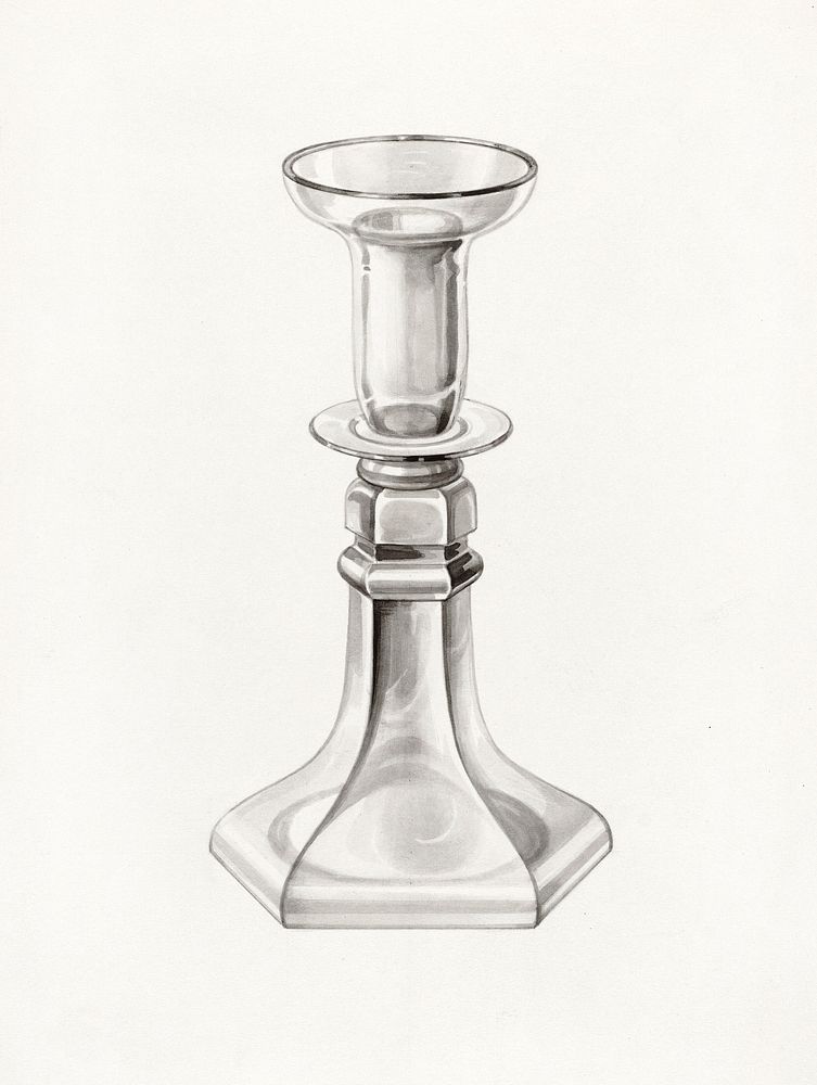 Candlestick (c. 1938) by Charles Caseau. Original from The National Gallery of Art. Digitally enhanced by rawpixel.