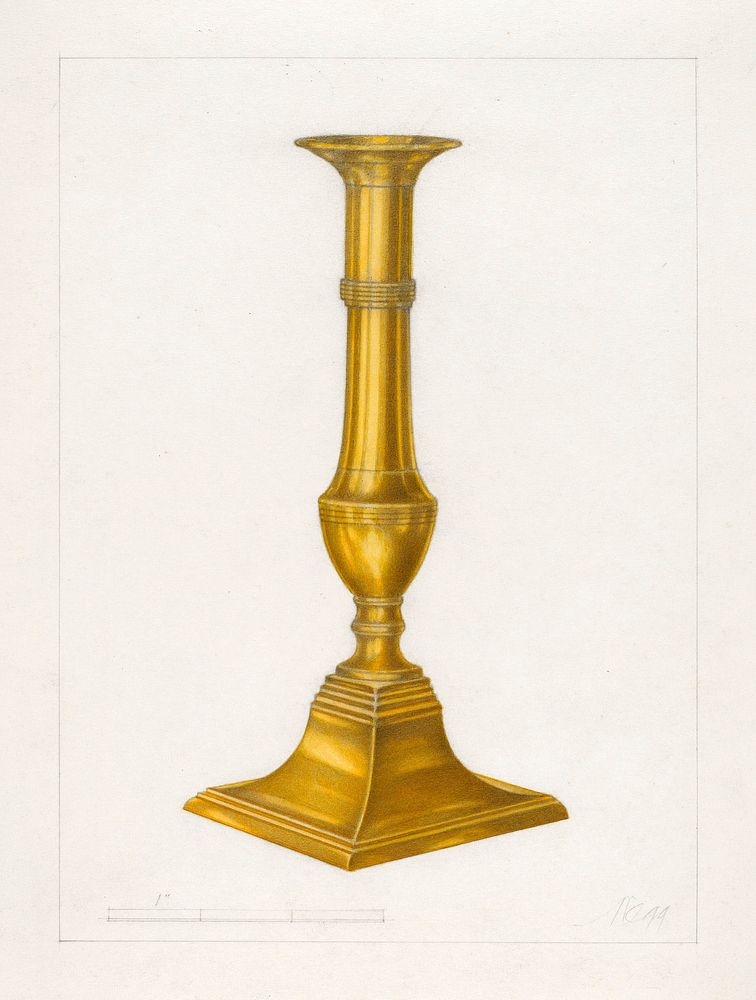 Candlestick (ca.1937) by Arthur Wegg. Original from The National Gallery of Art. Digitally enhanced by rawpixel.