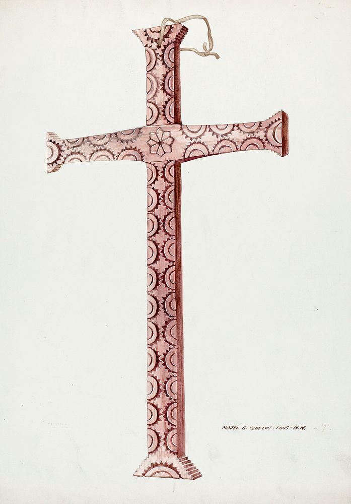 Cedar Cross (ca. 1937) by Majel G. Claflin. Original from The National Gallery of Art. Digitally enhanced by rawpixel.