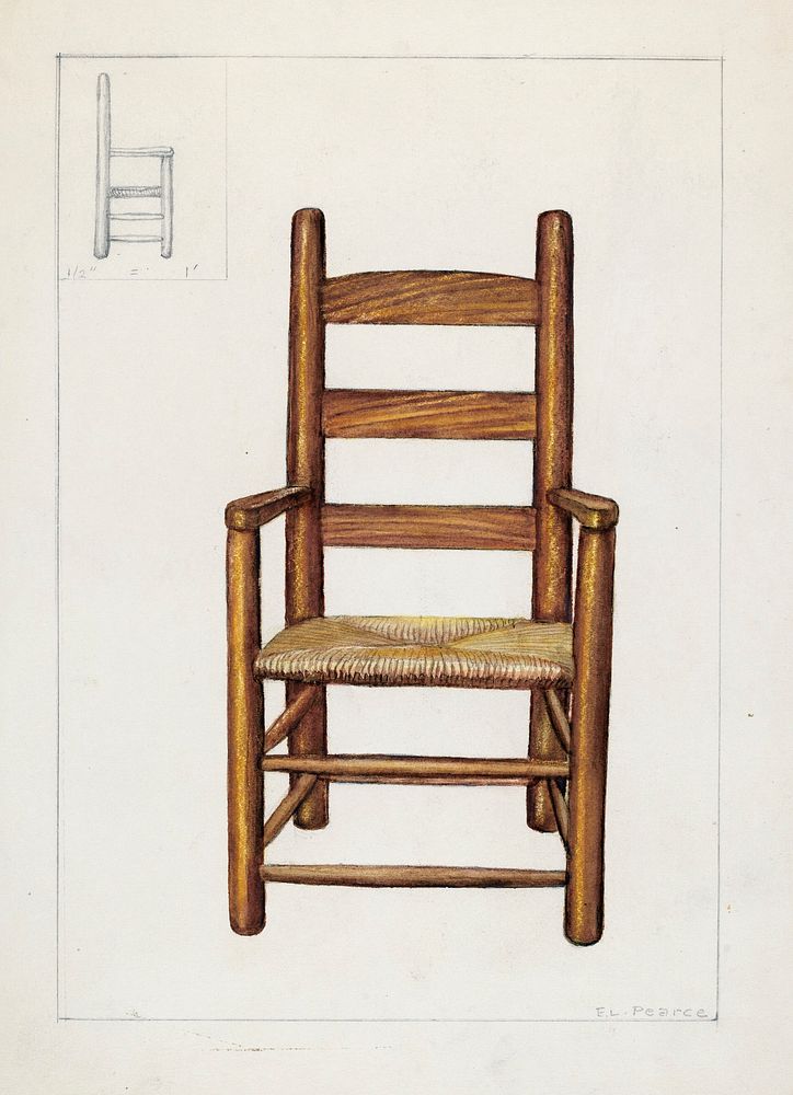 Chair (ca.1936) by Edgar L. Pearce. Original from The National Gallery of Art. Digitally enhanced by rawpixel.