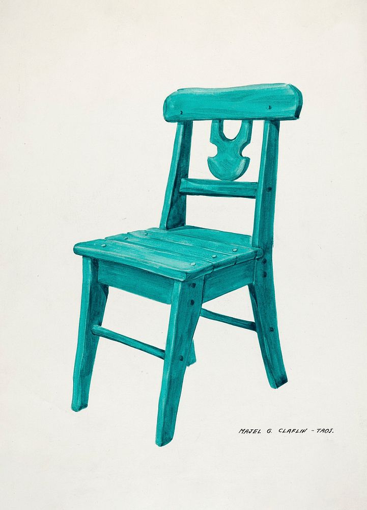 Chair (c. 1937) by Majel G. Claflin. Original from The National Gallery of Art. Digitally enhanced by rawpixel.
