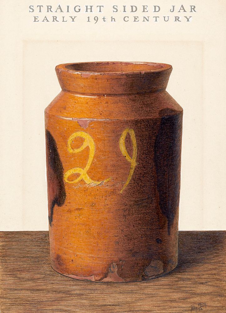 Preserve Jar (ca.1938) by Philip Smith. Original from The National Gallery of Art. Digitally enhanced by rawpixel.