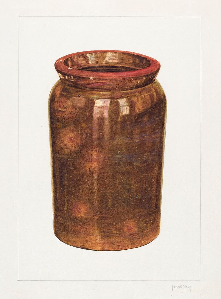 Preserving Jar (ca.1938) by Frank J. Mace. Original from The National Gallery of Art. Digitally enhanced by rawpixel.