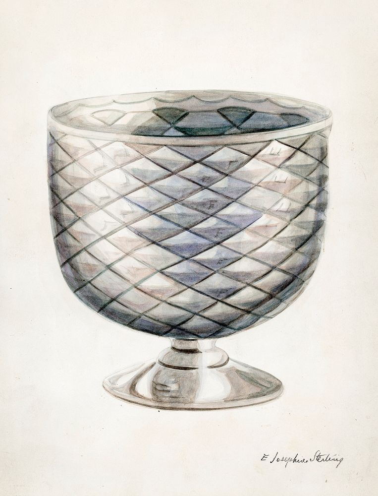 Pressed Glass Bowl (ca.1936) by Ella Josephine Sterling. Original from The National Gallery of Art. Digitally enhanced by…