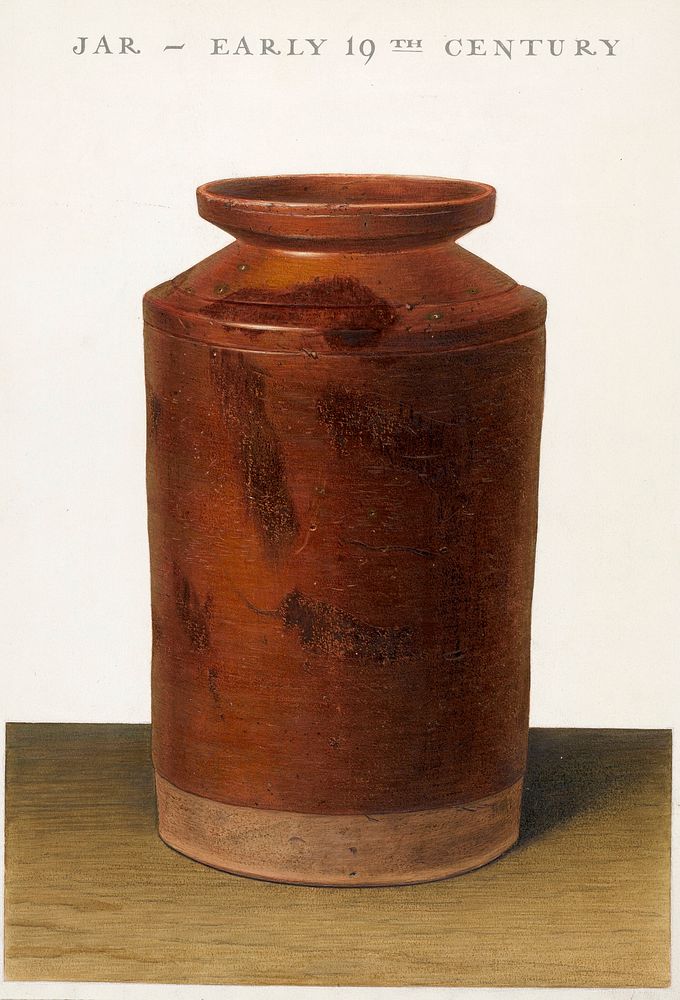 Red Glazed Preserve Jar (ca.1938) by Alfred Parys. Original from The National Gallery of Art. Digitally enhanced by rawpixel.