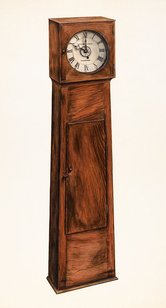 Shaker Grandmother Clock (1935&ndash;1942) by Orville Cline. Original from The National Gallery of Art. Digitally enhanced…