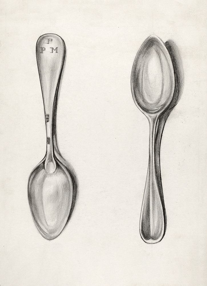 Silver Spoon (1935&ndash;1942) by Nicholas Zupa. Original from The National Gallery of Art. Digitally enhanced by rawpixel.