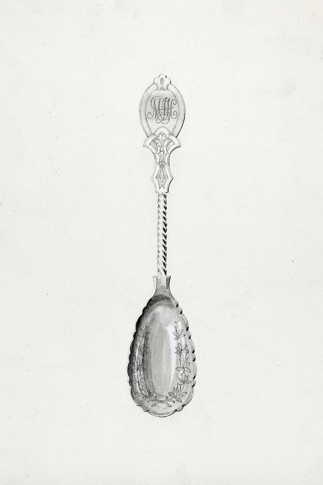 Silver Spoon (1935&ndash;1942) by William P. Shearwood. Original from The National Gallery of Art. Digitally enhanced by…