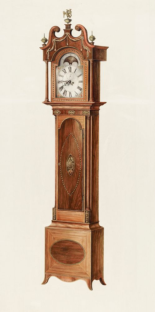 Tall Clock (c. 1938) by M. Rosenshield&ndash;von&ndash;Paulin & Lawrence Phillips. Original from The National Gallery of…