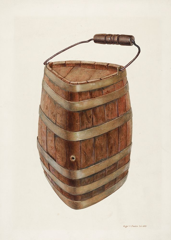 Triangle Field Water Keg (ca.1939) by Roger Deats. Original from The National Gallery of Art. Digitally enhanced by rawpixel.