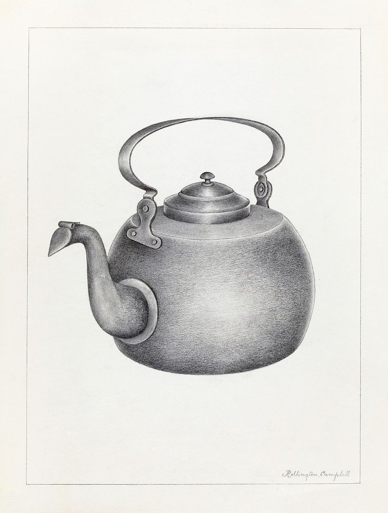Kettle (1935&ndash;1942) by Rollington Campbell. Original from The National Gallery of Art. Digitally enhanced by rawpixel.