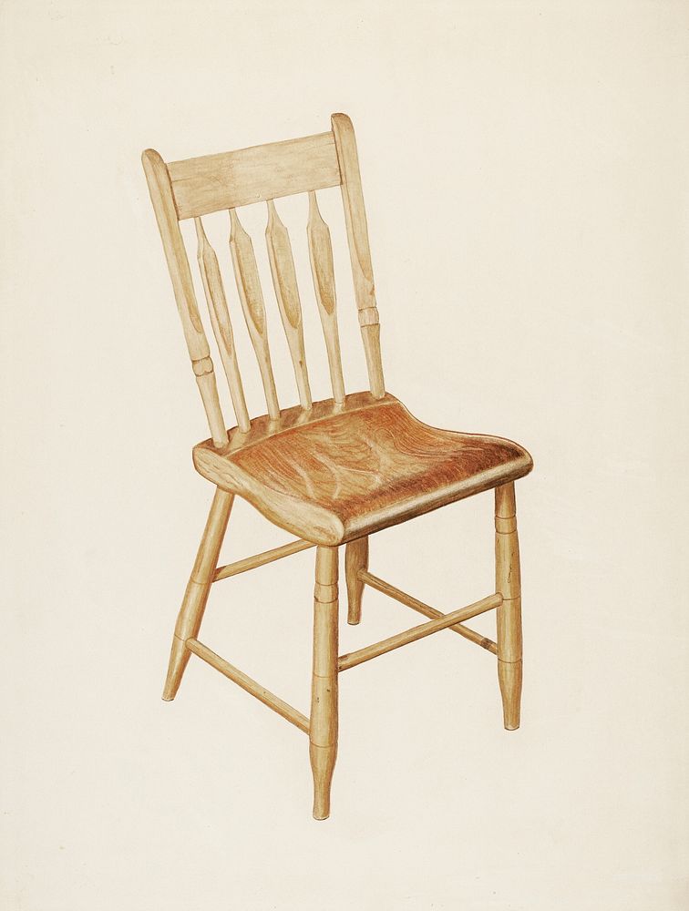 Kitchen Chair (plank bottom) (c. 1941) by Sydney Roberts. Original from The National Gallery of Art. Digitally enhanced by…
