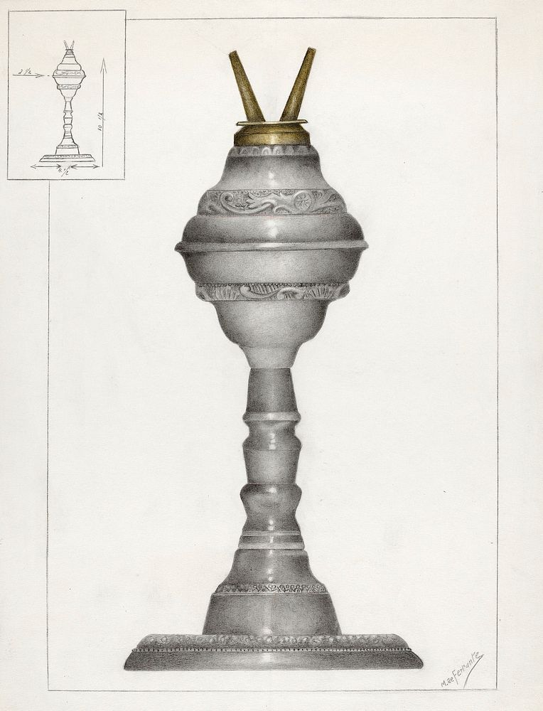Lamp (ca.1936) by Mario de Ferrante. Original from The National Gallery of Art. Digitally enhanced by rawpixel.