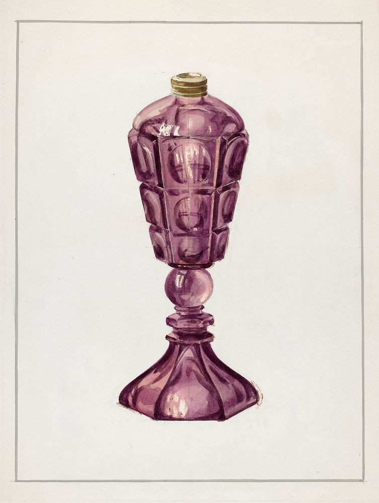 Amethyst Glass Oil Lamp (ca. 1936) by Marcus Moran. Original from The National Gallery of Art. Digitally enhanced by…