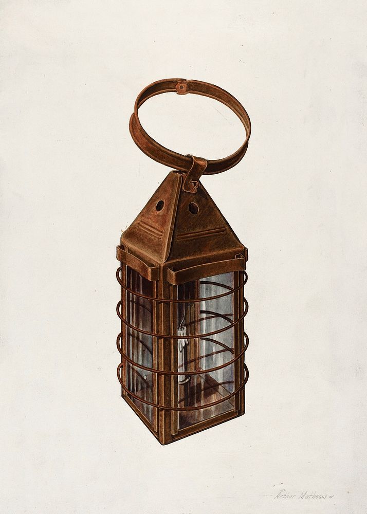 Lantern (ca. 1938) by Arthur Mathews. Original from The National Gallery of Art. Digitally enhanced by rawpixel.