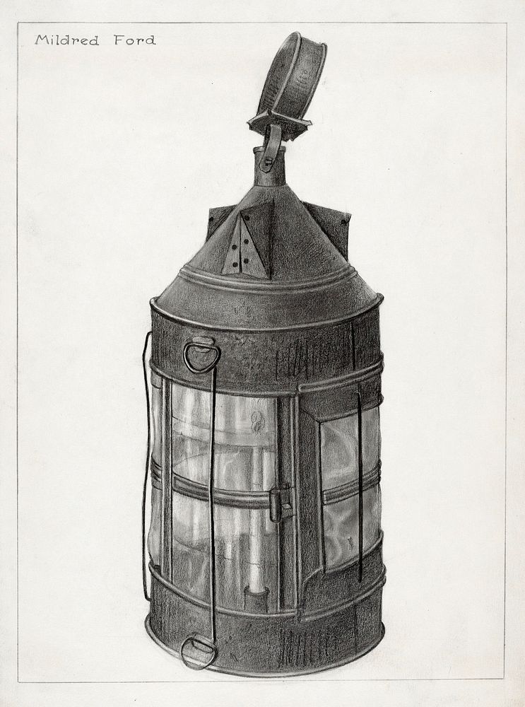 Lantern (ca.1937) by Mildred Ford. Original from The National Gallery of Art. Digitally enhanced by rawpixel.