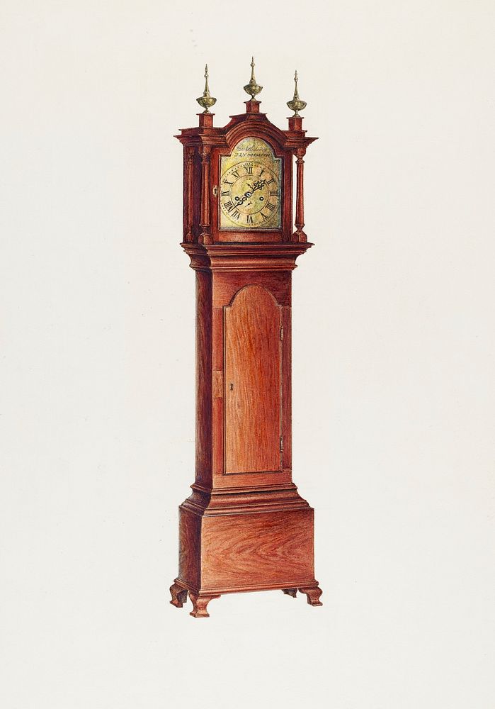 Miniature Tall Clock (c. 1938) by Isadore Goldberg. Original from The National Gallery of Art. Digitally enhanced by…
